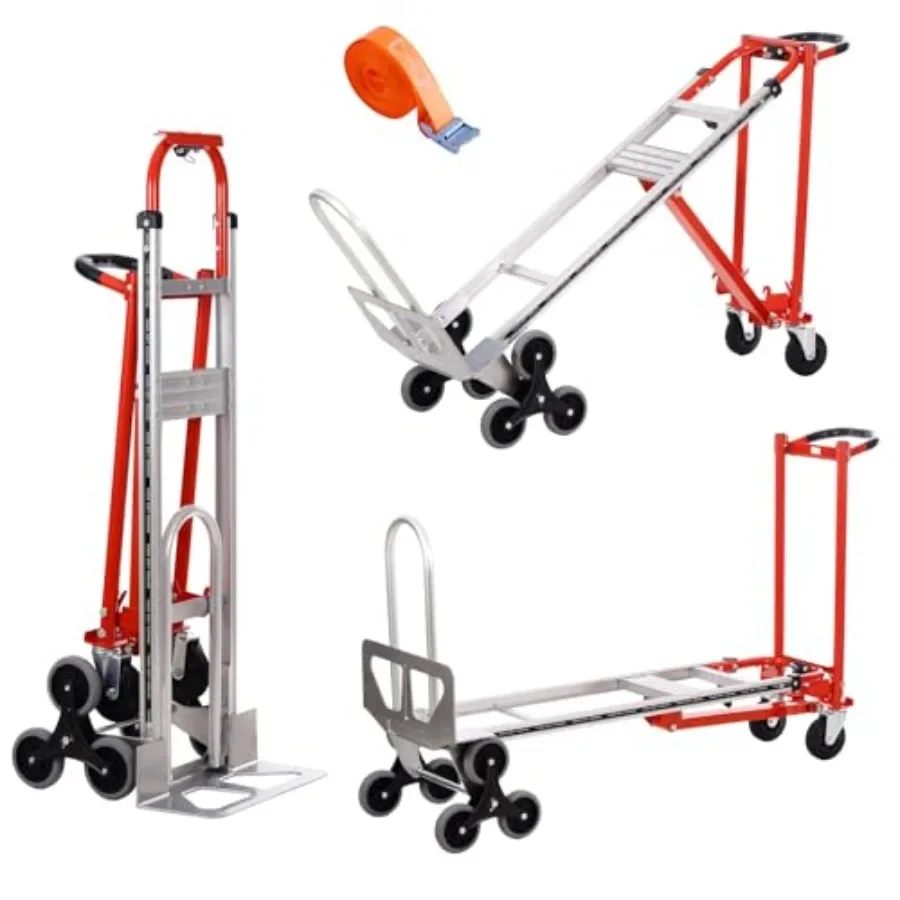 Industrial 3-in-1 convertible hand truck for stairs and moving, aluminum construction, black/grey, 1000 lbs capacity with stair
Industrial 3-in-1 convertible hand truck for stairs and moving, aluminum construction, black/grey, 1000 lbs capacity with stair