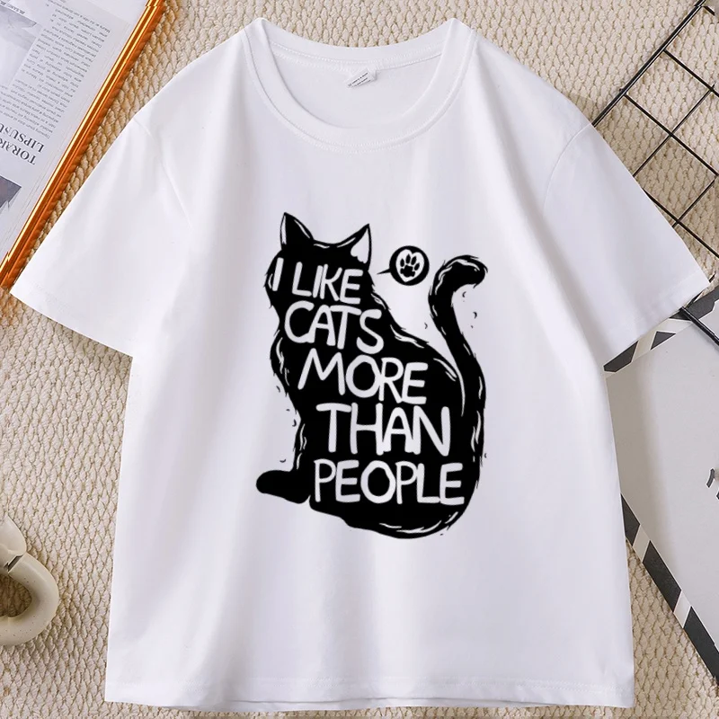 I Like Cats More Than People T-shirt Unisex Cat Lover Short Sleeve Tshirt Casual Round Neck Printed Cotton Comfortable
I Like Cats More Than People T-shirt Unisex Cat Lover Short Sleeve Tshirt Casual Round Neck Printed Cotton Comfortable