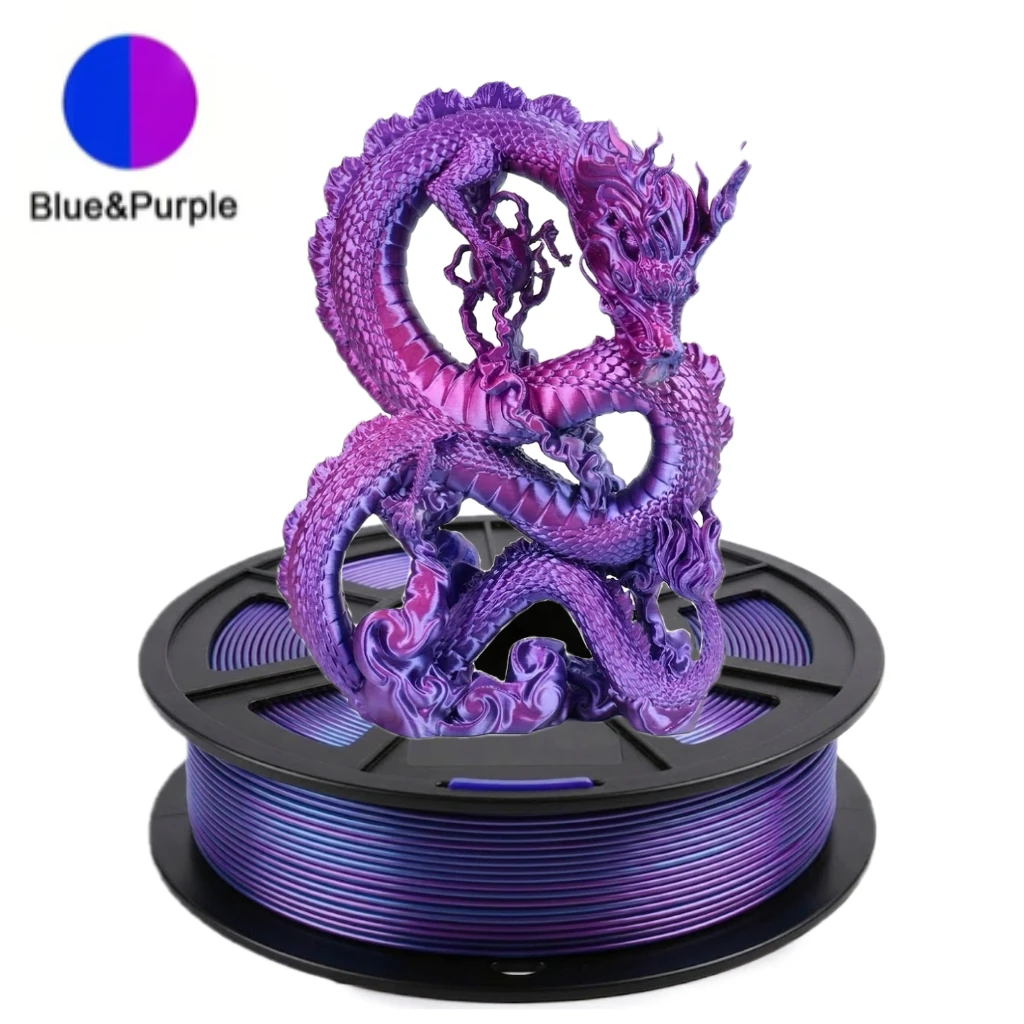 Silk PLA Filament 1.75mm,3D Printer Filament Dual Color Coextrusion Filament PLA,250g,Silk blue purple
Silk PLA Filament 1.75mm,3D Printer Filament Dual Color Coextrusion Filament PLA,250g,Silk blue purple