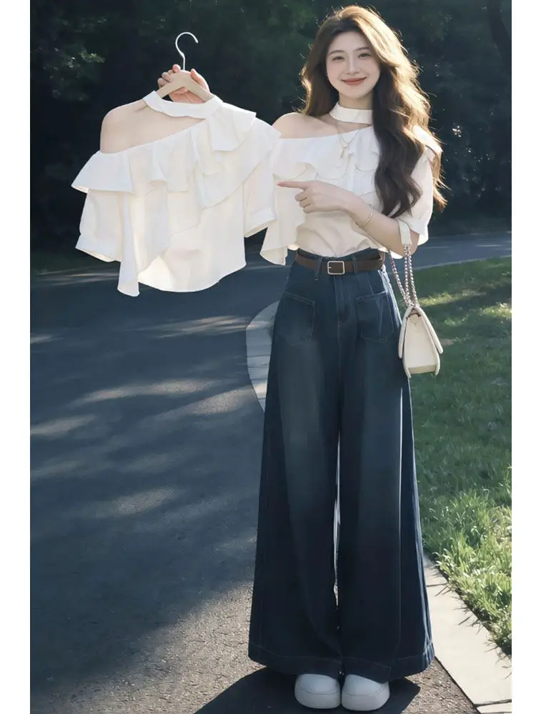 French Style Ruffle Sleeve Short Sleeve Shirt Women's Summer New Design Hanging Neck Oblique Shoulder Top Fashionable Casual ...
French Style Ruffle Sleeve Short Sleeve Shirt Women's Summer New Design Hanging Neck Oblique Shoulder Top Fashionable Casual ...