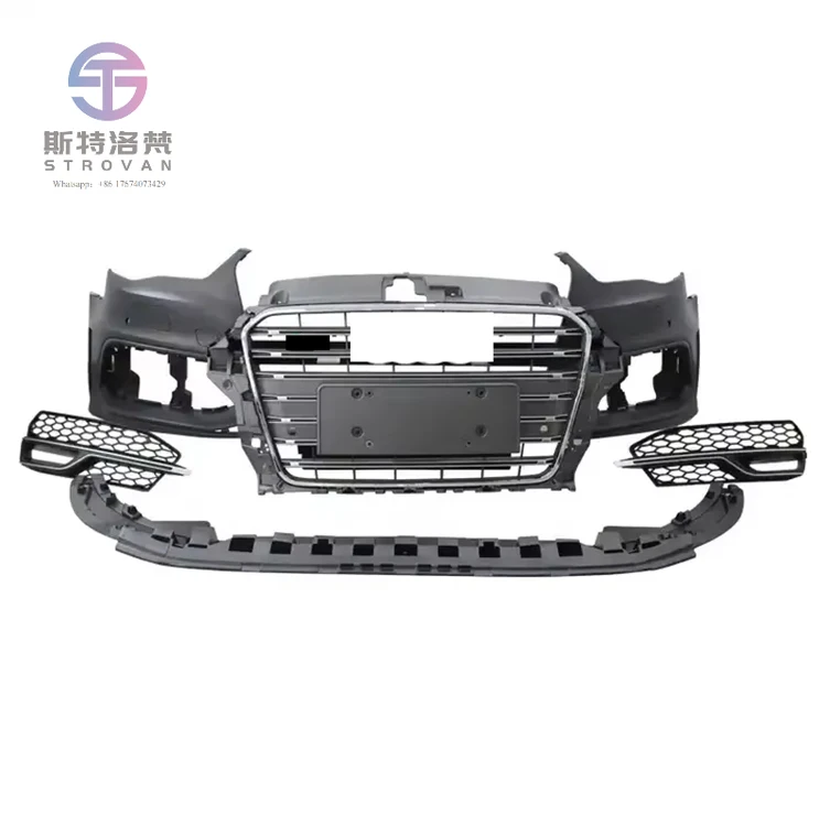 High Quality Car Accessories Auto BodyKit PP ABS Front Bumper With Slat Grille for A3 S3 8v 2014-2016
High Quality Car Accessories Auto BodyKit PP ABS Front Bumper With Slat Grille for A3 S3 8v 2014-2016