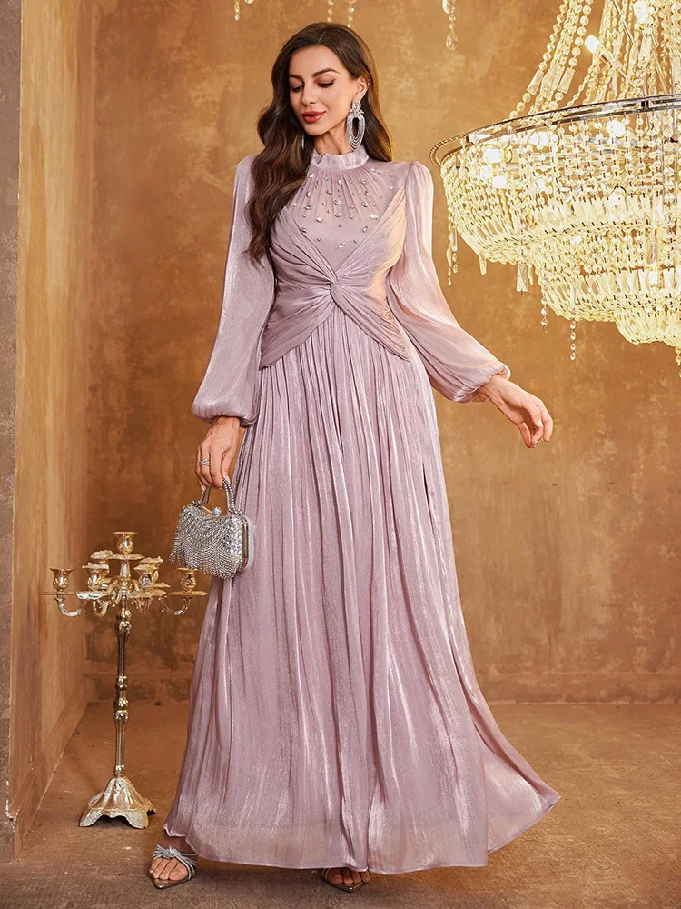 TOLEEN Women's Stand Collar Waist Twist Beaded Sequin Embellished Elegant Long Lantern Sleeve Shift Dress Wedding Spring Party
TOLEEN Women's Stand Collar Waist Twist Beaded Sequin Embellished Elegant Long Lantern Sleeve Shift Dress Wedding Spring Party