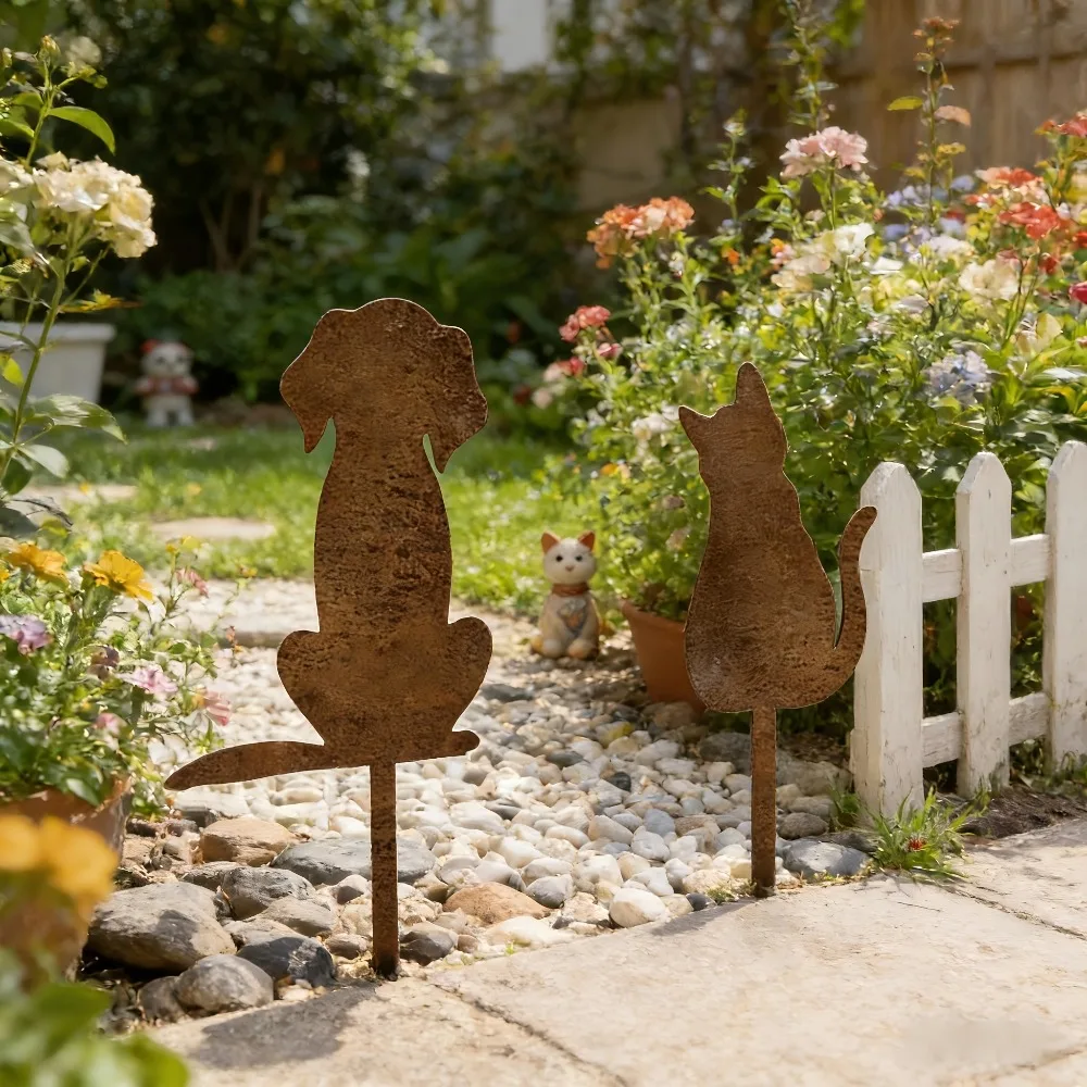 2pcs Metal Cat and Dog Garden Stakes, Rustic Yard Art Decor, Outdoor Lawn Ornament, Farmhouse Garden Accent
2pcs Metal Cat and Dog Garden Stakes, Rustic Yard Art Decor, Outdoor Lawn Ornament, Farmhouse Garden Accent