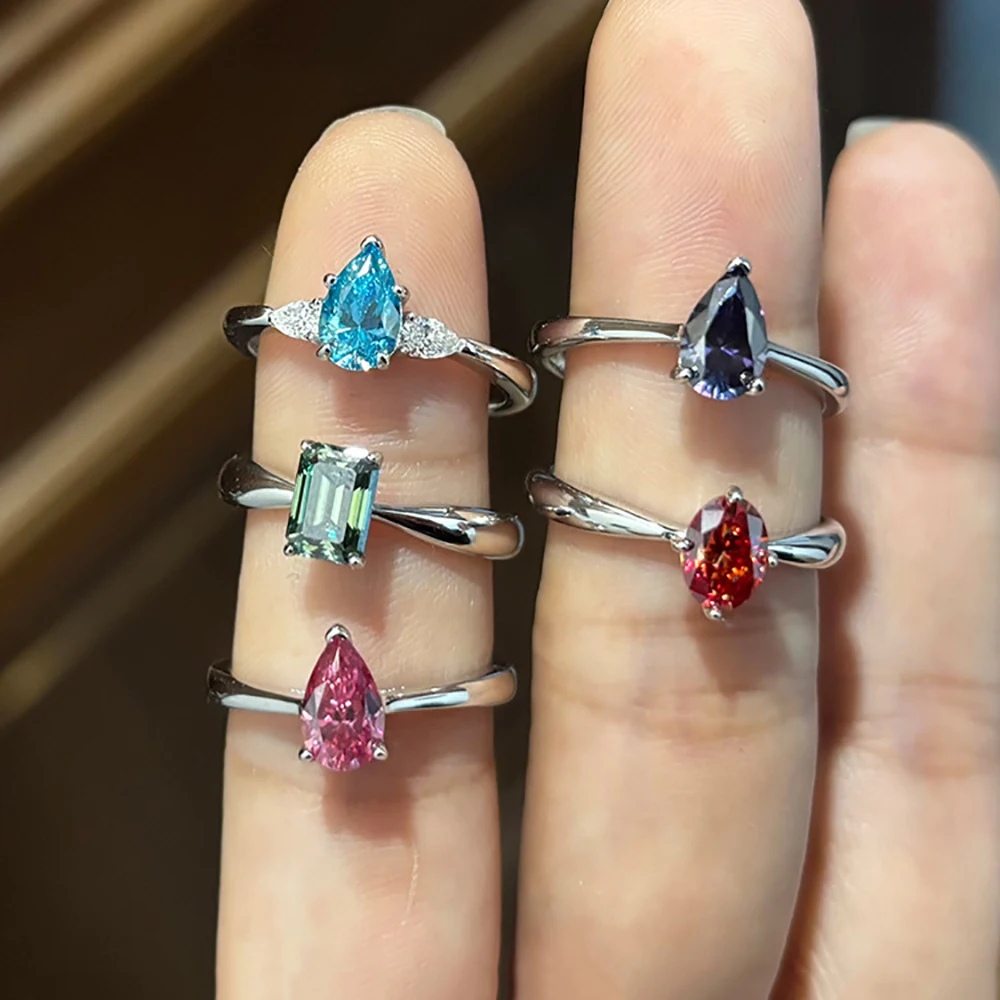 TEMGF 1CT Colorful Moissanite Ring for Women S925 Sterling Silver Simple Luxury Fine Jewelry GRA Certification Fashion Item
TEMGF 1CT Colorful Moissanite Ring for Women S925 Sterling Silver Simple Luxury Fine Jewelry GRA Certification Fashion Item