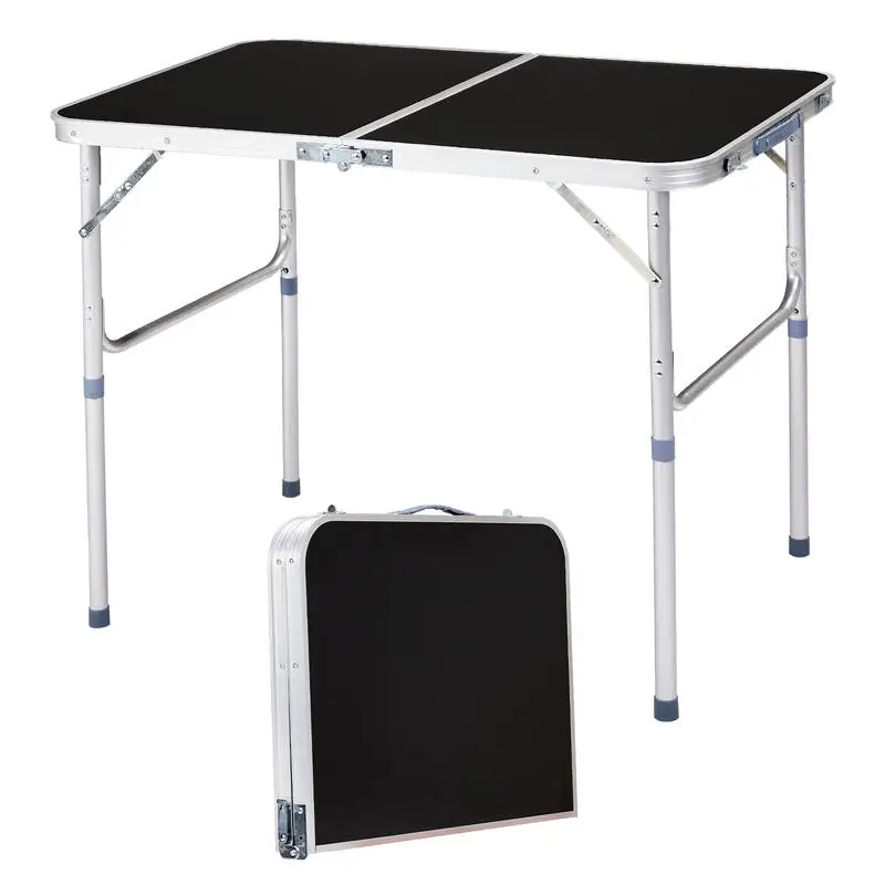 3ft Black Outdoor Folding Table, Aluminum Alloy, Rectangular, 50kg, Two-Fold Tabletop
3ft Black Outdoor Folding Table, Aluminum Alloy, Rectangular, 50kg, Two-Fold Tabletop