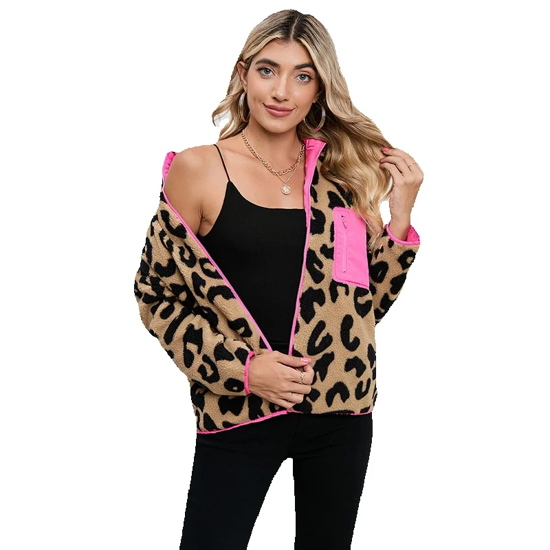 2023 Autumn New Warm Thickened Long Sleeved Coat Female Personality Leopard Print Pocket Jacket
2023 Autumn New Warm Thickened Long Sleeved Coat Female Personality Leopard Print Pocket Jacket