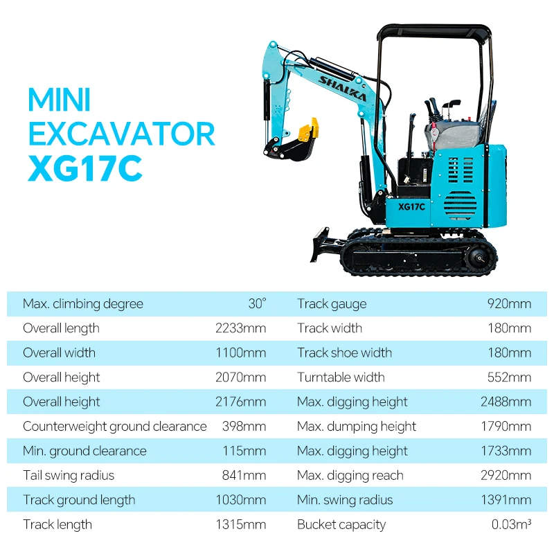 YG Mini Excavators 1.7 Ton Small Excavator Mini Digger Machine 1Ton 2Ton 3Ton Earthmoving Machinery Mini Crawler Excavator
YG Mini Excavators 1.7 Ton Small Excavator Mini Digger Machine 1Ton 2Ton 3Ton Earthmoving Machinery Mini Crawler Excavator
