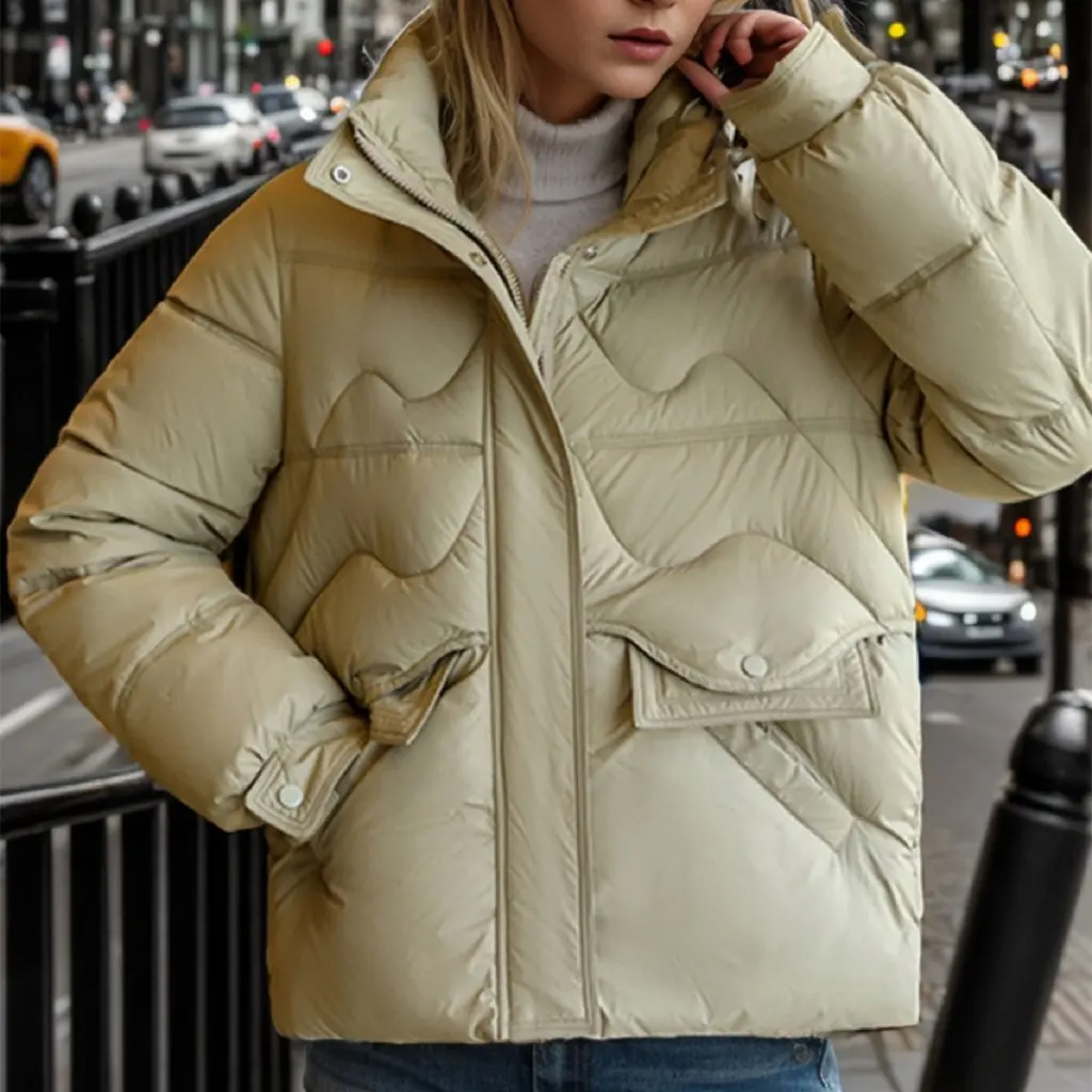Korean Style Women's Cotton-Padded Coat Short Bread Design Thickened Loose Slimming Winter Jacket for Ladies
Korean Style Women's Cotton-Padded Coat Short Bread Design Thickened Loose Slimming Winter Jacket for Ladies