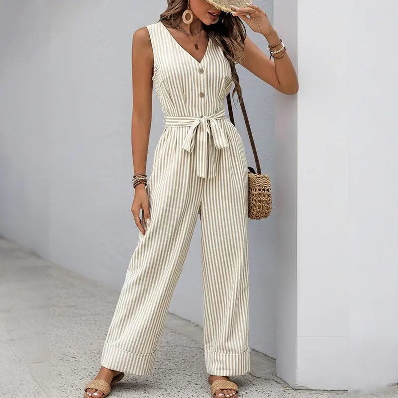 Simple Casual Stripe Onesie Pants High Waist Long Pants Thin Fabric Autumn New Arrival Women's Jumpsuits/Overalls
Simple Casual Stripe Onesie Pants High Waist Long Pants Thin Fabric Autumn New Arrival Women's Jumpsuits/Overalls