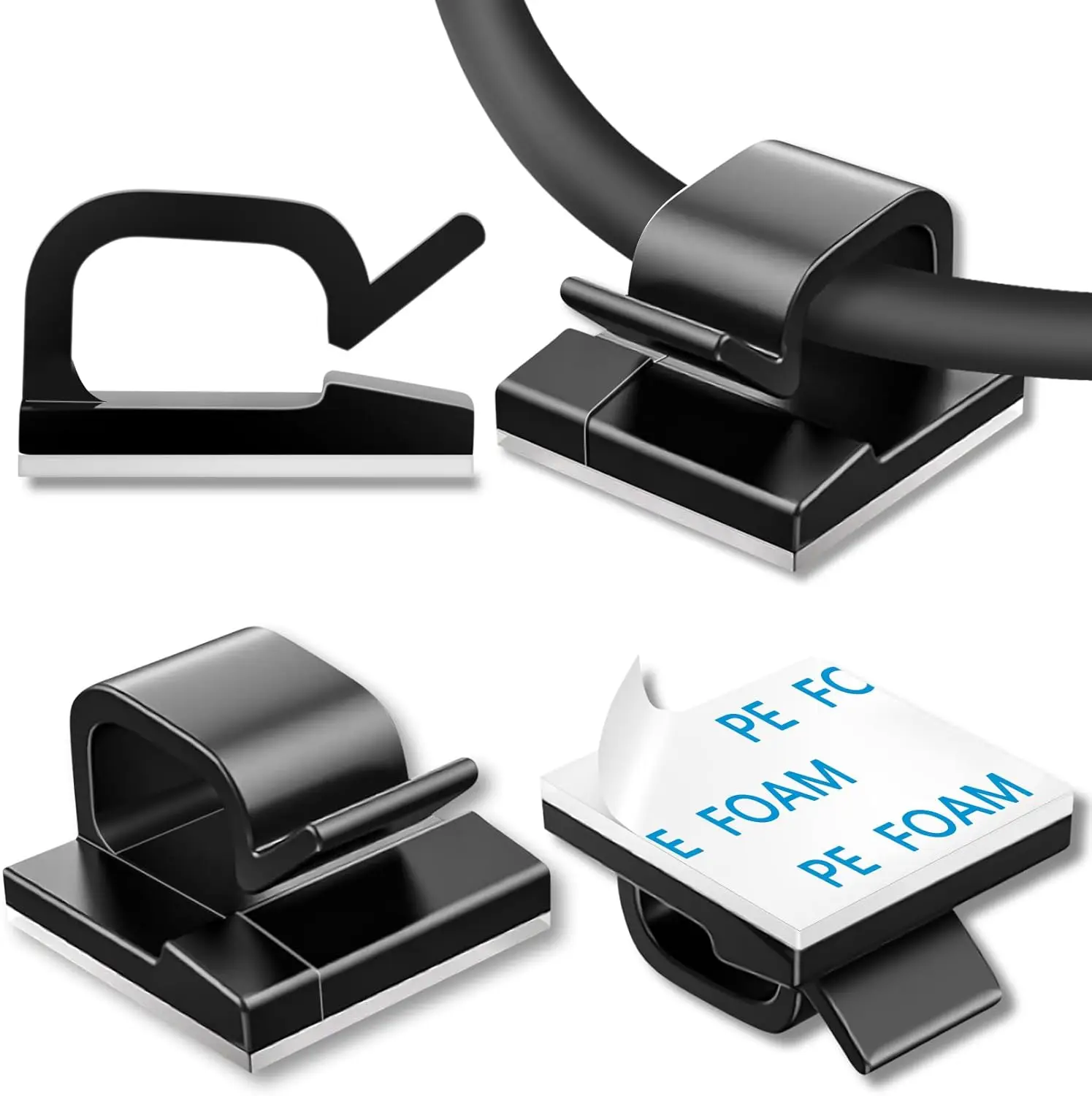 100Pcs Self-Adhesive Cable Clips, Wire Organizer Holder for Home Office - Black
100Pcs Self-Adhesive Cable Clips, Wire Organizer Holder for Home Office - Black