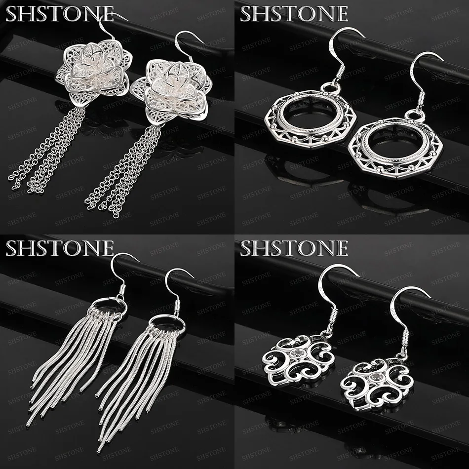 Fine 925 Sterling Silver Flower Tassel Hollow Round Geometry Drop Earrings For Women Charm Jewelry Accessories Christmas Party
Fine 925 Sterling Silver Flower Tassel Hollow Round Geometry Drop Earrings For Women Charm Jewelry Accessories Christmas Party