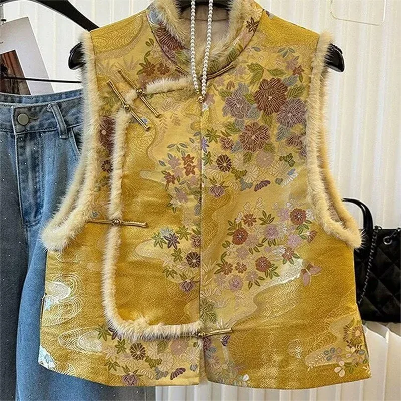 Женские жакеты и жилеты: Весенний желтый жилет без рукавов, модный жаккардовый жилет, женский высококачественный ретро-жилет-пальто
Женские жакеты и жилеты: Весенний желтый жилет без рукавов, модный жаккардовый жилет, женский высококачественный ретро-жилет-пальто