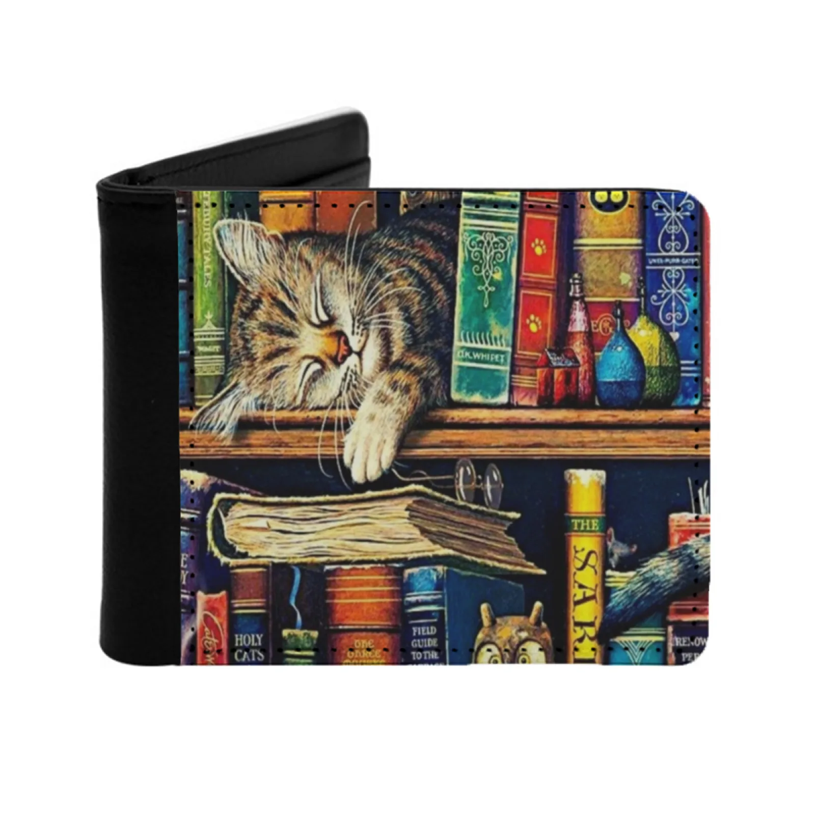 Спящий кот в книжной полке, персонализированный мужской кожаный кошелек, сумка для денег, кошелек из искусственной кожи, библиотека, книги для кошек, книга для сна
Спящий кот в книжной полке, персонализированный мужской кожаный кошелек, сумка для денег, кошелек из искусственной кожи, библиотека, книги для кошек, книга для сна