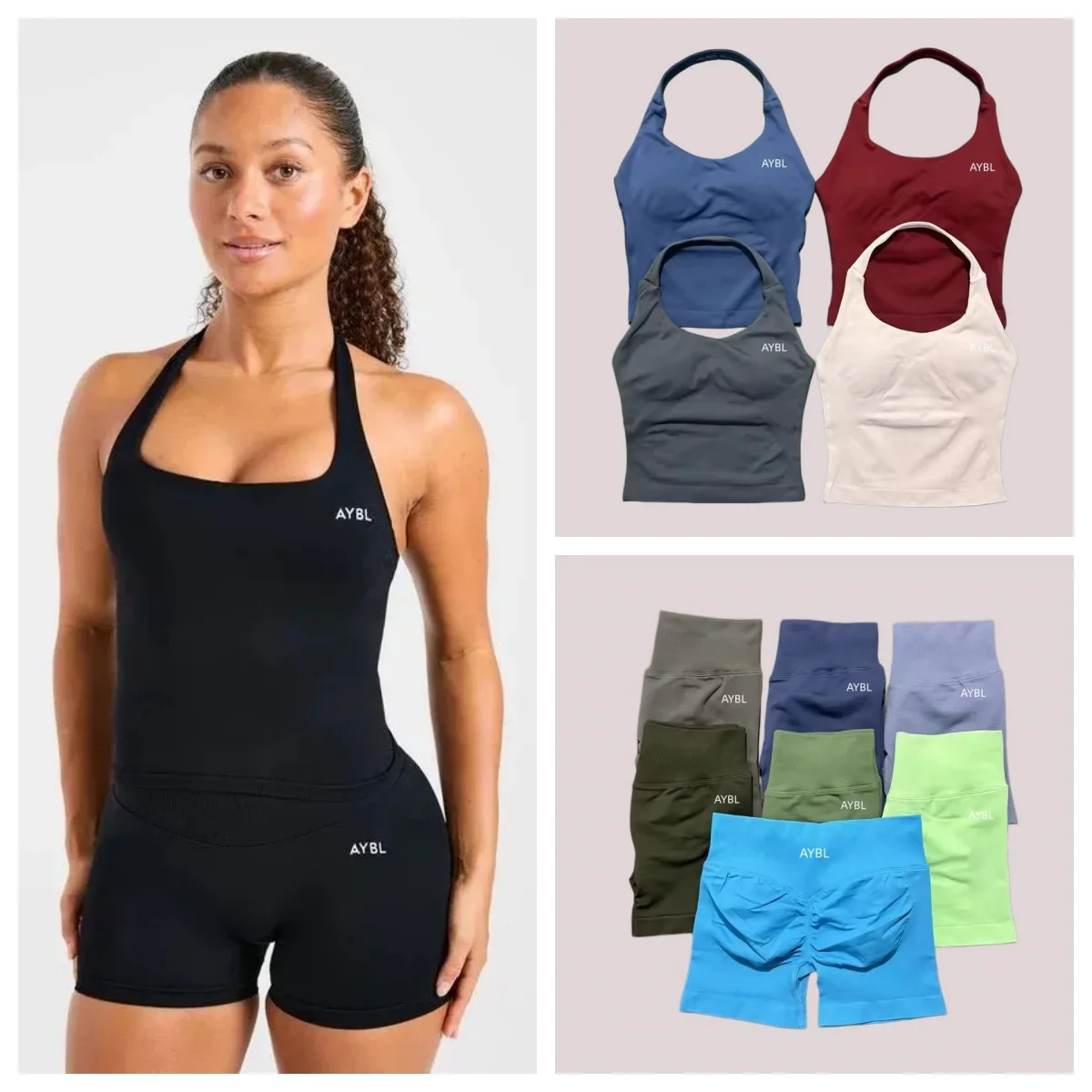 Women's 2Pcs Seamless Halter Neck Yoga Set Backless Workout Tank Top High Waist Scrunch Butt Shorts Gym Fitness Sports Suit
Women's 2Pcs Seamless Halter Neck Yoga Set Backless Workout Tank Top High Waist Scrunch Butt Shorts Gym Fitness Sports Suit