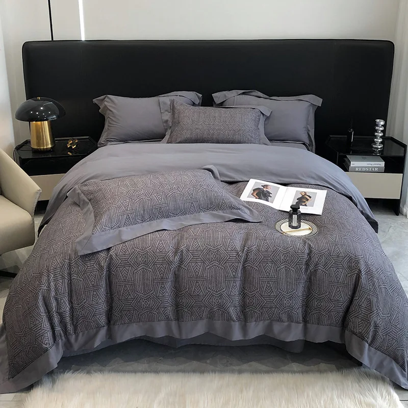 2023Long Staple Cotton Embroidered Plain Color Four-piece Bedding Household Must Four Seasons Universal Luxury Bedding Dark Gray
2023Long Staple Cotton Embroidered Plain Color Four-piece Bedding Household Must Four Seasons Universal Luxury Bedding Dark Gray