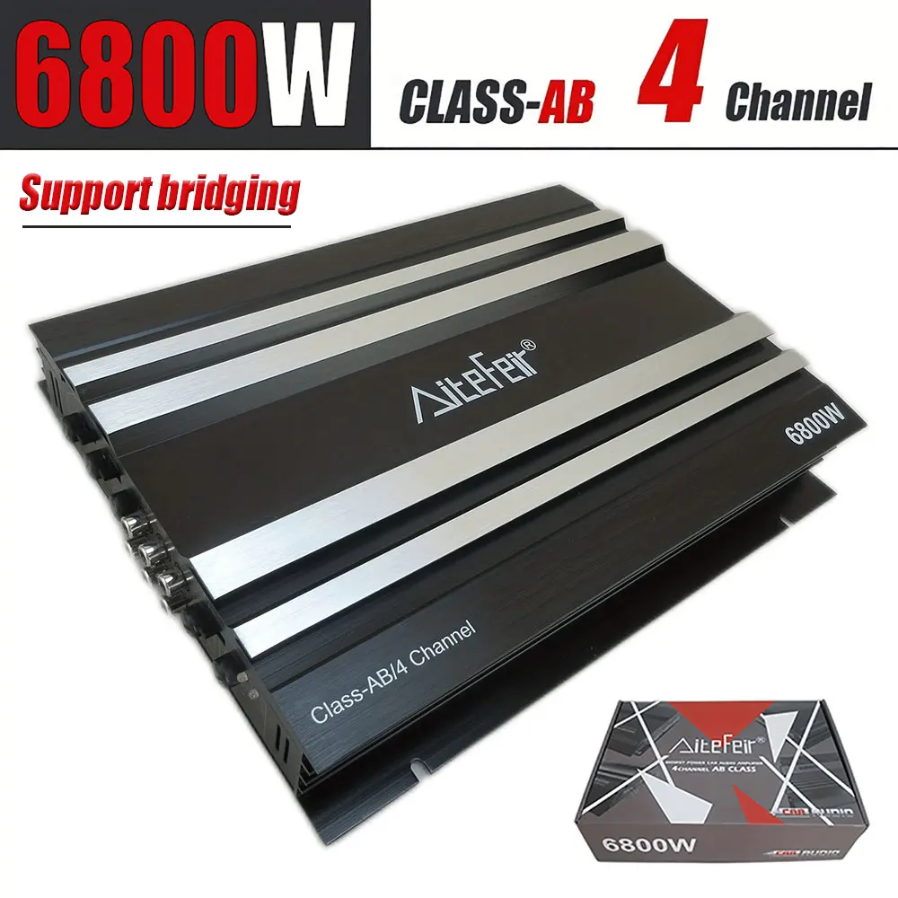 Support Bridging 4 Channels AB Class 12V Car Vehicle Amplifier 6800W Power Stereo Amp Push Subwoofer Speaker thermal Design
Support Bridging 4 Channels AB Class 12V Car Vehicle Amplifier 6800W Power Stereo Amp Push Subwoofer Speaker thermal Design