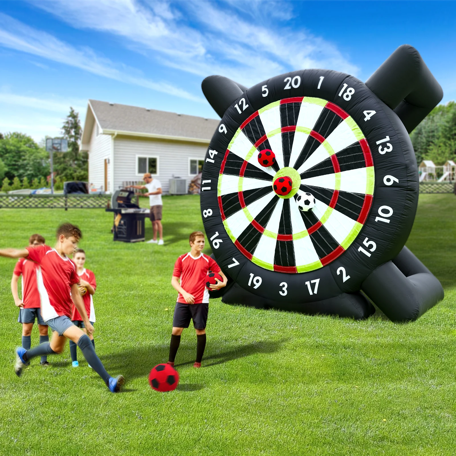 10FT Giant Outdoor Inflatable Soccer Golf Darts Board + 8 Soccer Balls & Blower Football Playground commercial
10FT Giant Outdoor Inflatable Soccer Golf Darts Board + 8 Soccer Balls & Blower Football Playground commercial