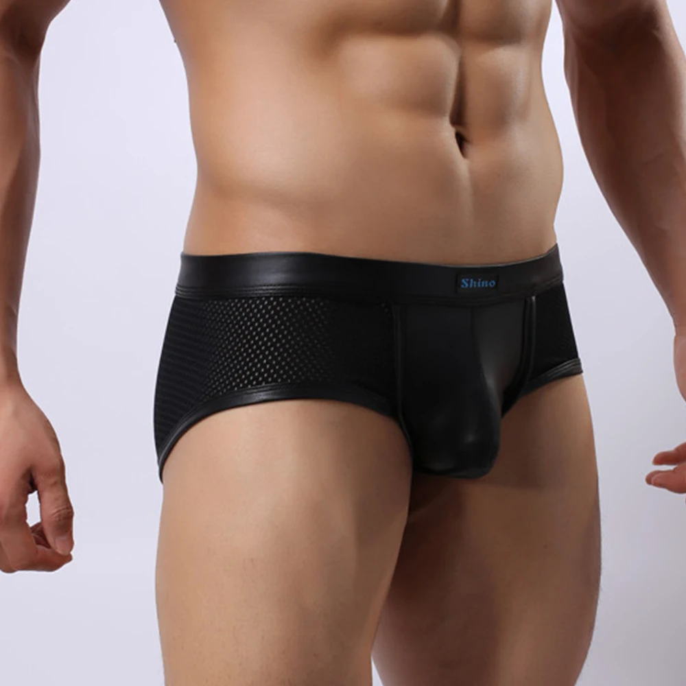 Sexy Men's Panties Faux Leather Briefs Men Black Mesh Breathable Underpants Gay Pouch Underwear Boxers Low Waist Soft Underwear
Sexy Men's Panties Faux Leather Briefs Men Black Mesh Breathable Underpants Gay Pouch Underwear Boxers Low Waist Soft Underwear