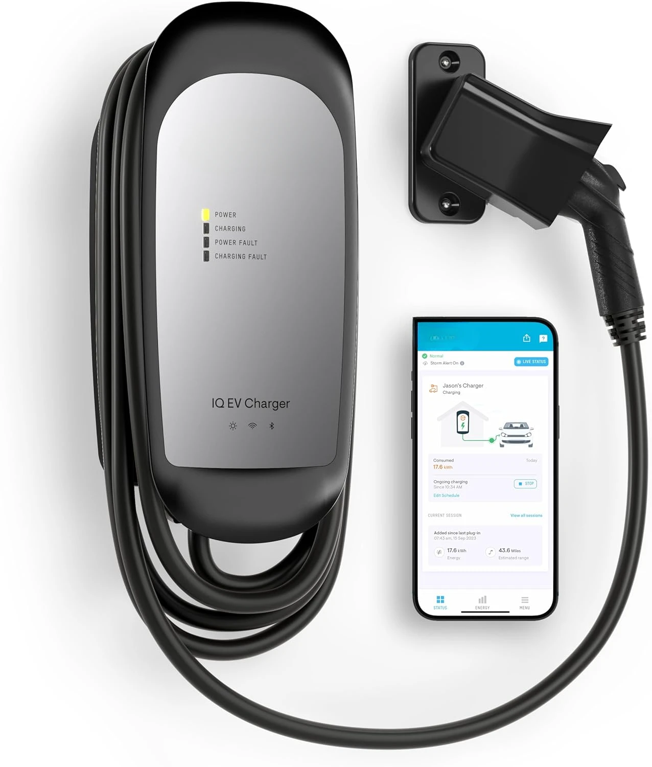 32 Amp Smart EV Charger - Enphase IQ 40, Hardwired, 7.7kW Power, 240V, Wi-Fi Connected, Safety Certified, 25ft
32 Amp Smart EV Charger - Enphase IQ 40, Hardwired, 7.7kW Power, 240V, Wi-Fi Connected, Safety Certified, 25ft