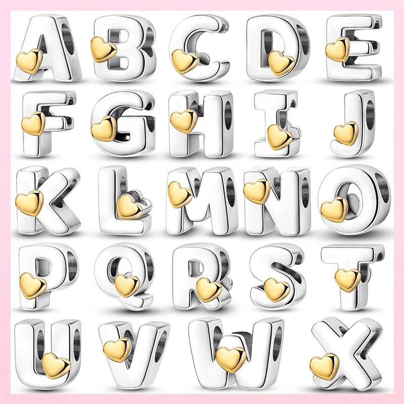 26 A-Z Alphabet Beads 925 Sterling Silver LOVE Letter Charm Fit Original Brand Charms Bracelet CZ Zircon Bead Jewelry Making
26 A-Z Alphabet Beads 925 Sterling Silver LOVE Letter Charm Fit Original Brand Charms Bracelet CZ Zircon Bead Jewelry Making