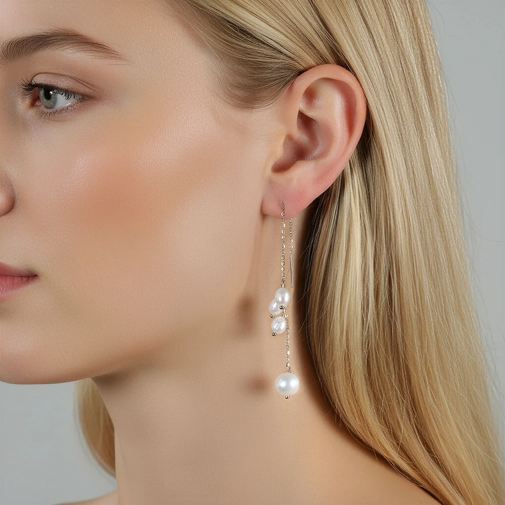 Kiss Mandy 925 Silver Tassel Long Freshwater Pearls Drop Earring Dainty Minimalist Dangle Earrings New Trendy Jewelry GPE127
Kiss Mandy 925 Silver Tassel Long Freshwater Pearls Drop Earring Dainty Minimalist Dangle Earrings New Trendy Jewelry GPE127