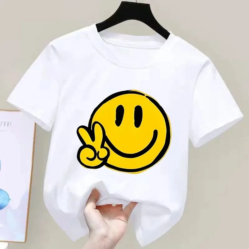 2026 Kids Cottom T-shirt Smiley Face Print clothes Short-sleeved Casual Suitable for Children's Cartoon Tops Outings Daily Wear
2026 Kids Cottom T-shirt Smiley Face Print clothes Short-sleeved Casual Suitable for Children's Cartoon Tops Outings Daily Wear