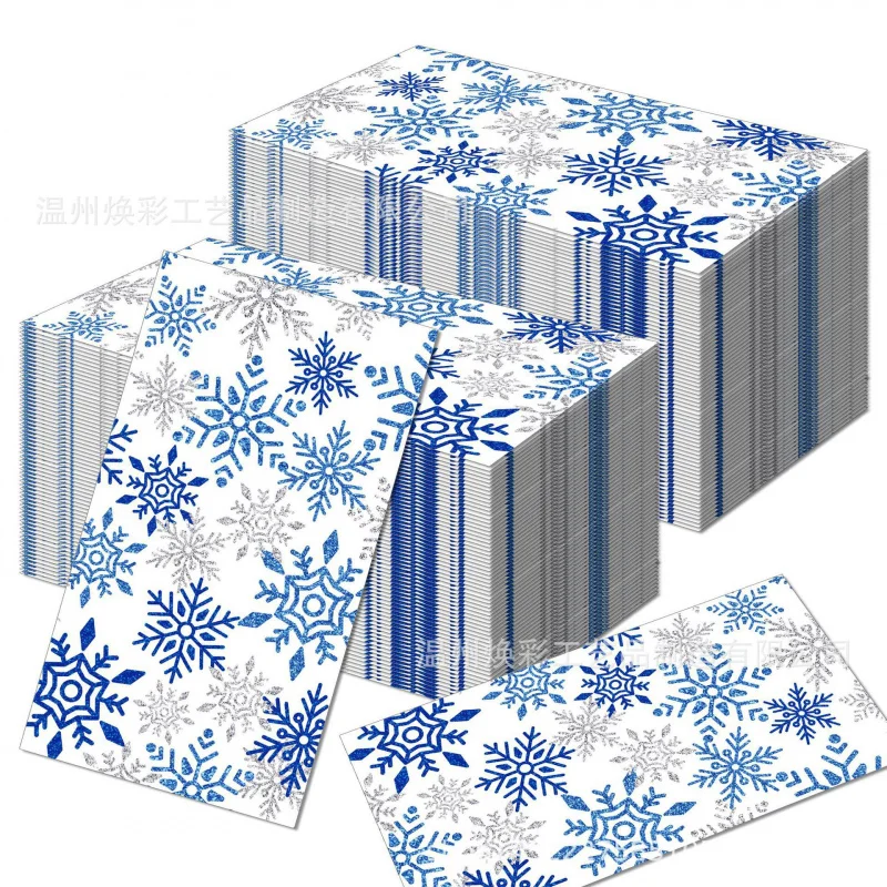 CZJ024 Christmas Winter Glitter Snowflake Long Tissue Party Holiday Tableware Party Disposable Tissue
CZJ024 Christmas Winter Glitter Snowflake Long Tissue Party Holiday Tableware Party Disposable Tissue