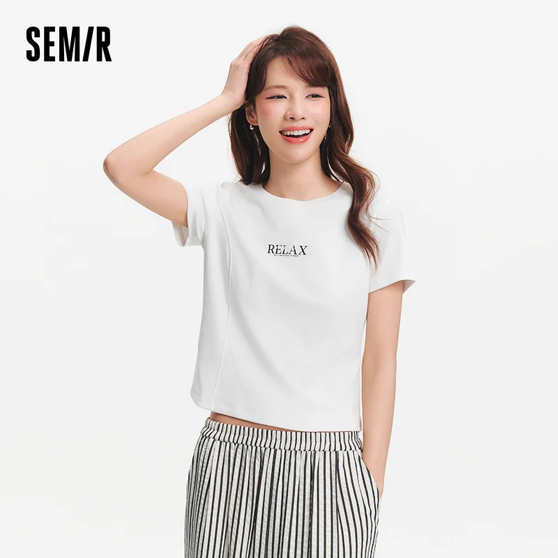 Semir Letter Print Short Sleeve Tee Women Cooling 2025 Summer New Slim Fit Casual Top
Semir Letter Print Short Sleeve Tee Women Cooling 2025 Summer New Slim Fit Casual Top