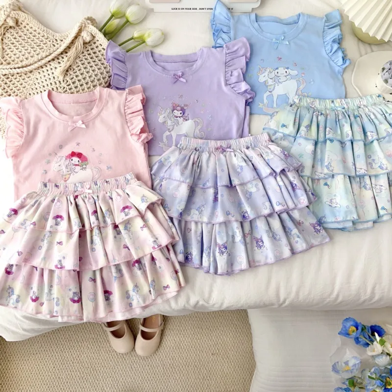 Cinnamoroll My Melody Anime Kawaii Sanrio Ins Fashion Short Sleeve Shirt Dress Set Cute Casual Vest Baby Dress Clothes Gifts
Cinnamoroll My Melody Anime Kawaii Sanrio Ins Fashion Short Sleeve Shirt Dress Set Cute Casual Vest Baby Dress Clothes Gifts