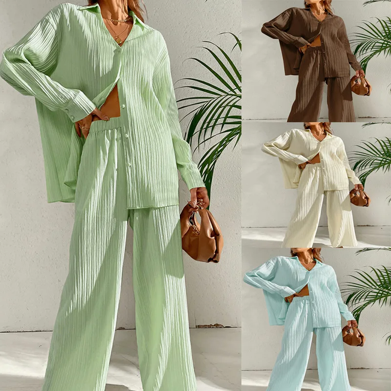 Boho Women's Blouses Two Piece Sets Elegant Formal Offlce Lapel Loose Cardigan Casual Long Sleeve Fashion Suit Women Clothing
Boho Women's Blouses Two Piece Sets Elegant Formal Offlce Lapel Loose Cardigan Casual Long Sleeve Fashion Suit Women Clothing