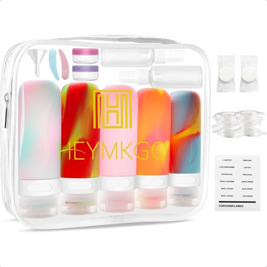 24 Pack Travel Bottles Set for Toiletries with Bag Label Tsa Approved 3oz Silicone Travel Containers Leak Proof Shampoo and Con
24 Pack Travel Bottles Set for Toiletries with Bag Label Tsa Approved 3oz Silicone Travel Containers Leak Proof Shampoo and Con