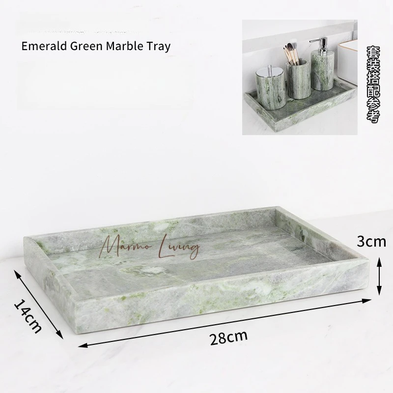 Light Luxury Green Marble Bathroom Vanity Tray 6-Piece Set for Hotel & Homestay
Light Luxury Green Marble Bathroom Vanity Tray 6-Piece Set for Hotel & Homestay