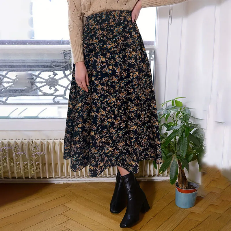 New Elastic Waisted Printed A-Line Skirt For Women'S Commuting, Elegant Floral Pleated Skirt
New Elastic Waisted Printed A-Line Skirt For Women'S Commuting, Elegant Floral Pleated Skirt