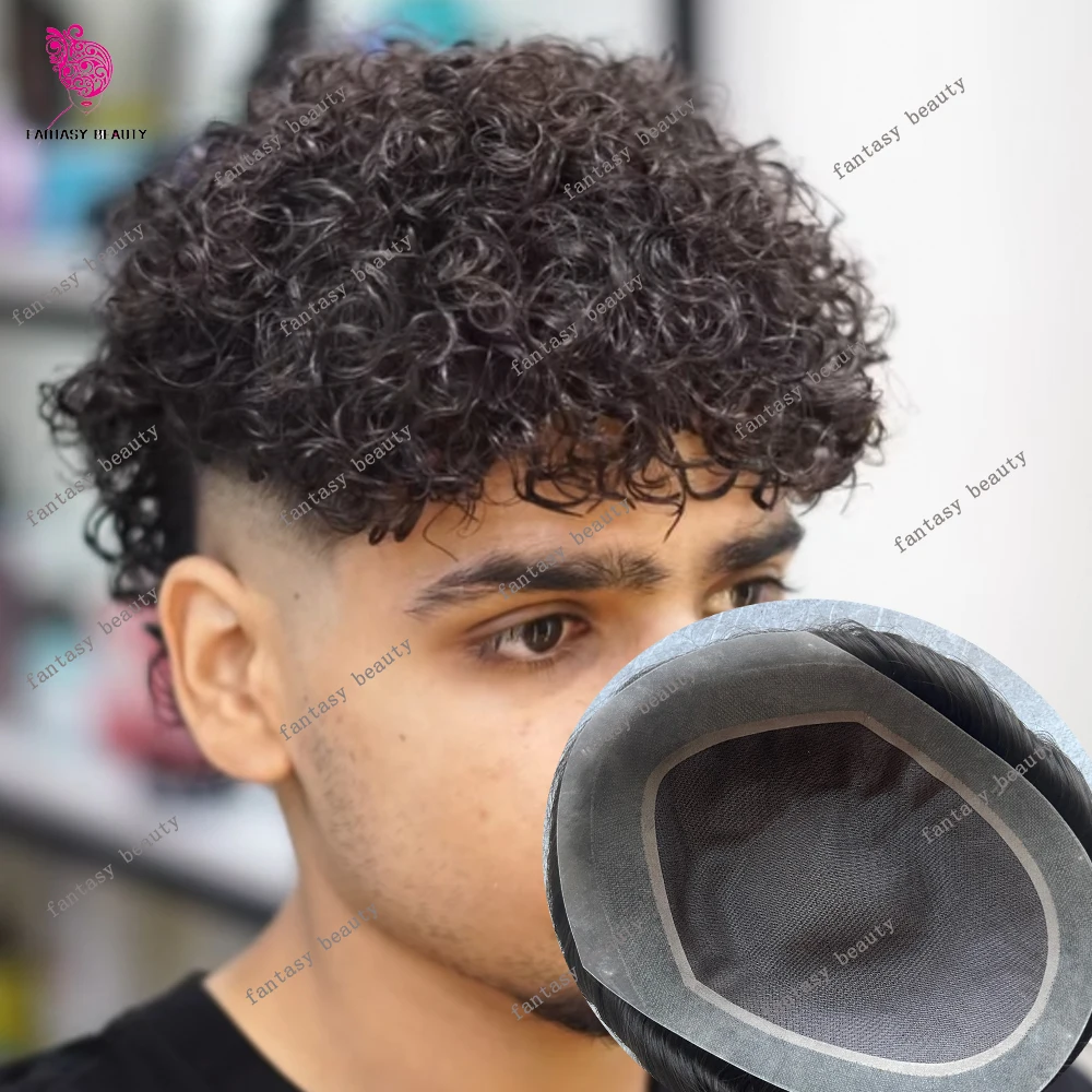 Undetectable15mm Afro Curly European Human Hair Natural Hairline Fine Mono PU Base Men Toupee Brown Black Capillary Prosthesis
Undetectable15mm Afro Curly European Human Hair Natural Hairline Fine Mono PU Base Men Toupee Brown Black Capillary Prosthesis