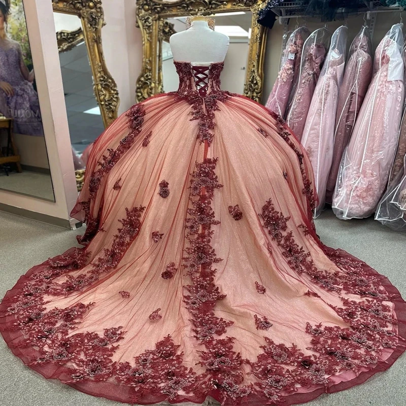 Red Shiny Quinceanera Dresses Crystal Sequined Ball Gown Off The Shoulder 3DFlowers Applique Lace Corset Vestidos Para XV Anos
Red Shiny Quinceanera Dresses Crystal Sequined Ball Gown Off The Shoulder 3DFlowers Applique Lace Corset Vestidos Para XV Anos