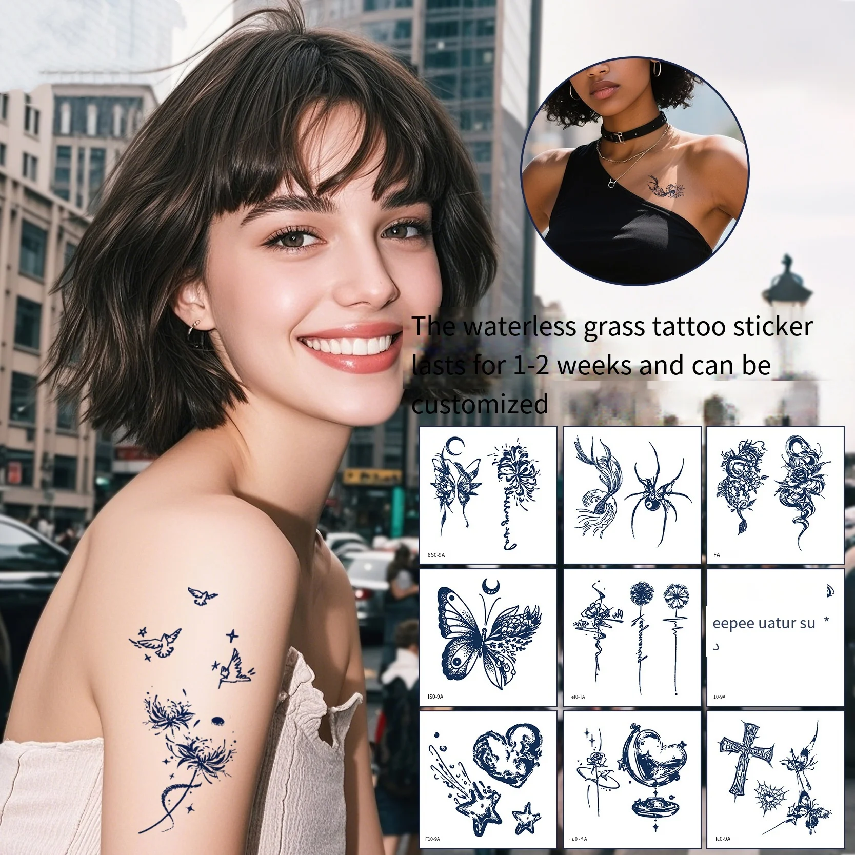 1pc Waterless Herbal Juice Temporary Tattoos Sticker Semi-Permanent Waterproof Lasting Street Cool Style Realistic Fake Tattoo
1pc Waterless Herbal Juice Temporary Tattoos Sticker Semi-Permanent Waterproof Lasting Street Cool Style Realistic Fake Tattoo