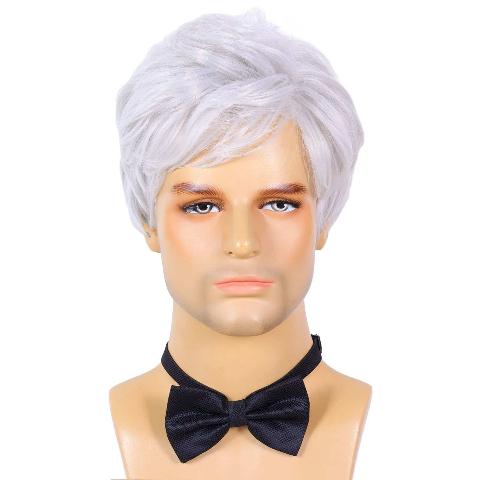 BCHR Mens Wigs Short Silver White Wig Men Natural Fluffy Cosplay Costume Synthetic Mens Wig for Male Guy
BCHR Mens Wigs Short Silver White Wig Men Natural Fluffy Cosplay Costume Synthetic Mens Wig for Male Guy