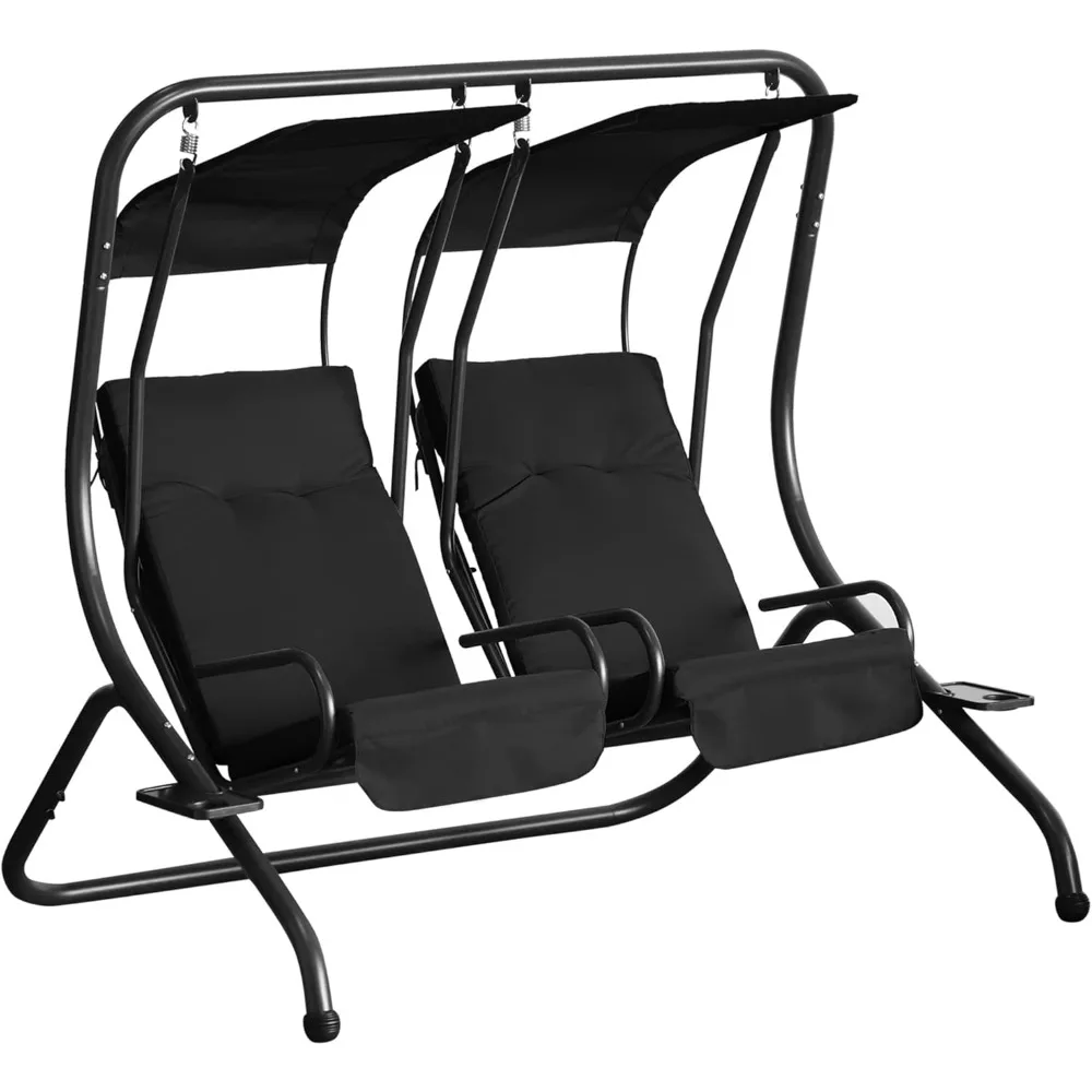 Patio Swing Chair with 2 Separate Seats, Outdoor Swing Glider with Removable Canopy and Cup Holders, for Porch, Garden
Patio Swing Chair with 2 Separate Seats, Outdoor Swing Glider with Removable Canopy and Cup Holders, for Porch, Garden