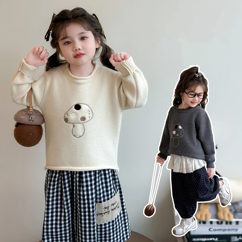 Spring Autumn Baby Casual Sweater with Mushroom Pattern for Toddler Girl Knitwear Outfit Elegant Kids Child Fashion Knit Clothes
Spring Autumn Baby Casual Sweater with Mushroom Pattern for Toddler Girl Knitwear Outfit Elegant Kids Child Fashion Knit Clothes