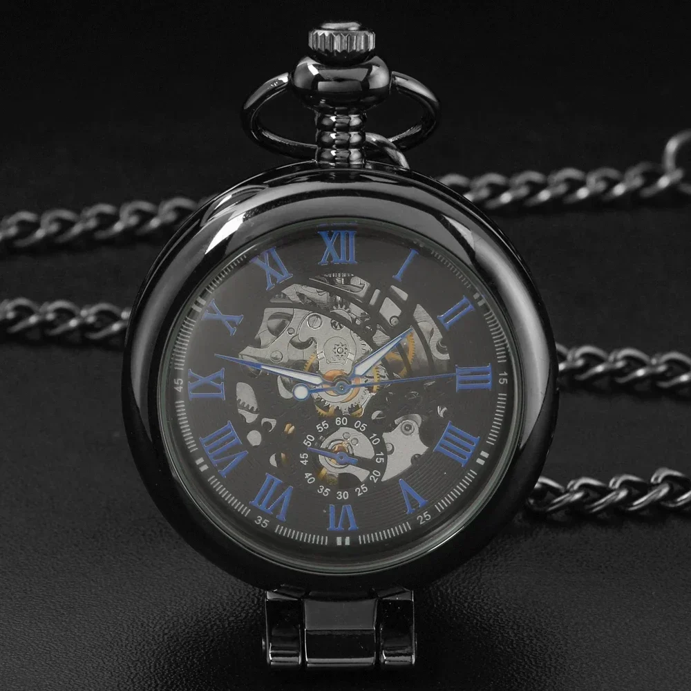 Vintage Luxury Black Metal Mechanical Pocket Watch Steampunk Watches Pin Chain Men Women Pendant Clock Gift
Vintage Luxury Black Metal Mechanical Pocket Watch Steampunk Watches Pin Chain Men Women Pendant Clock Gift
