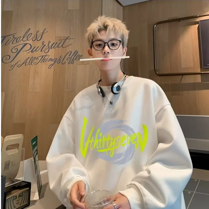 Korean Style Loose Round Neck Sweatshirt Embroidery letters Retro Print Y2K Clothes Women Sweatshirts Men Fashion Trend Casual
Korean Style Loose Round Neck Sweatshirt Embroidery letters Retro Print Y2K Clothes Women Sweatshirts Men Fashion Trend Casual