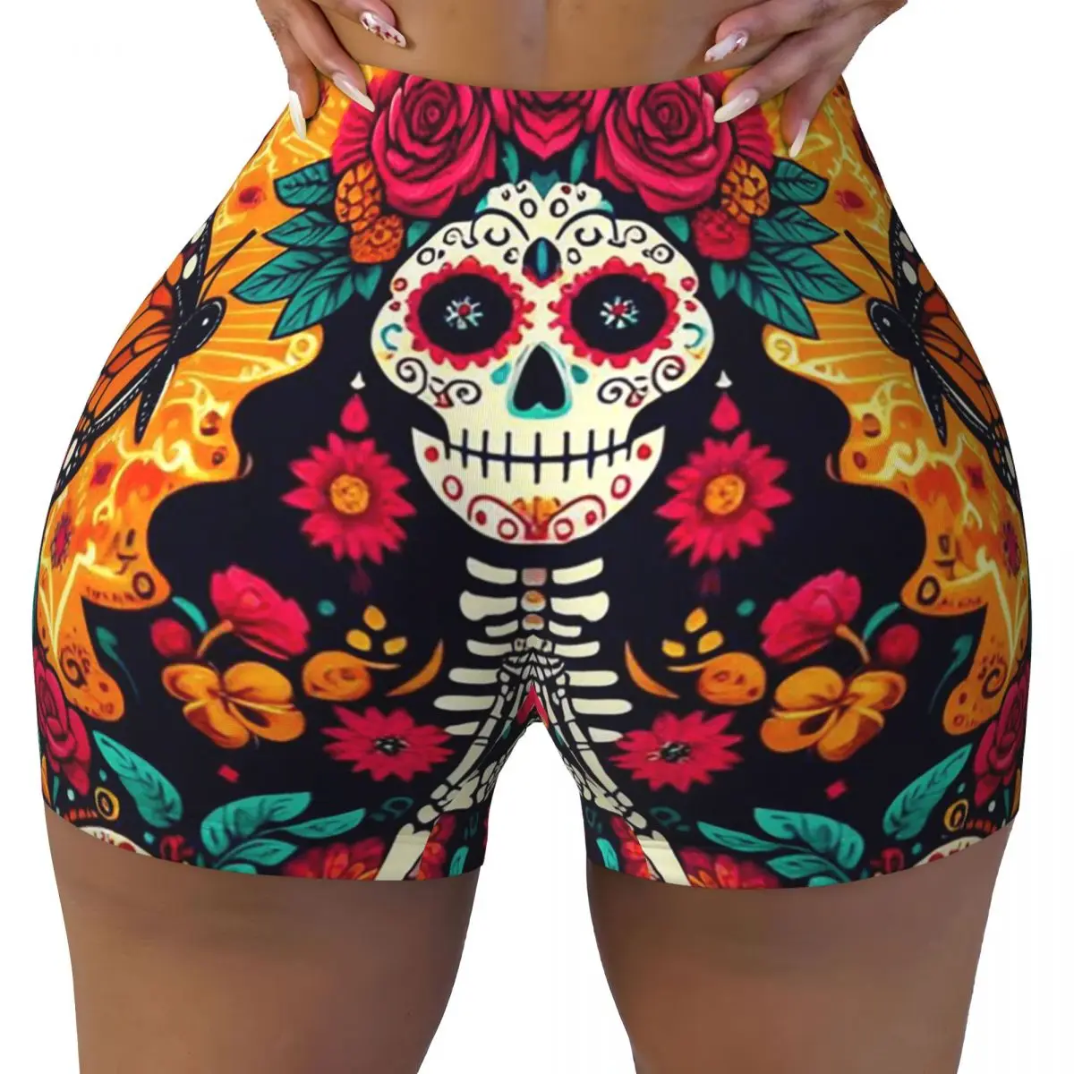 Пользовательские мексиканские шорты для йоги с сахарными черепами и цветами, женские шорты для тренировок в тренажерном зале, бега, спортивные волейбольные байкерские шорты
Пользовательские мексиканские шорты для йоги с сахарными черепами и цветами, женские шорты для тренировок в тренажерном зале, бега, спортивные волейбольные байкерские шорты