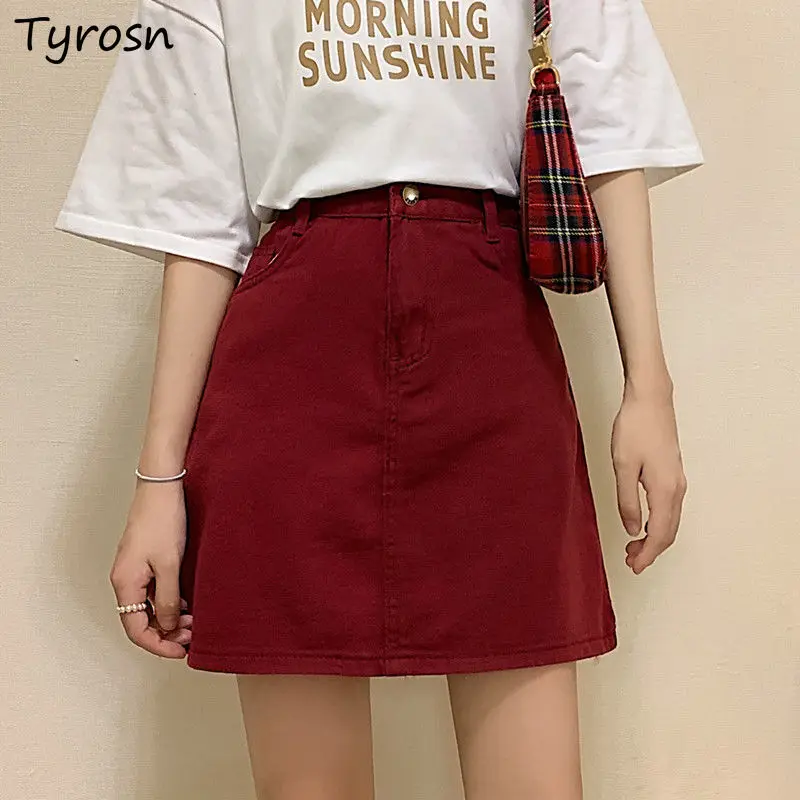 Women Mini Denim Skirts Summer All Match A-line High Waist Chic Fashion Femme Students Leisure Korean Style Casual Harajuku New
Women Mini Denim Skirts Summer All Match A-line High Waist Chic Fashion Femme Students Leisure Korean Style Casual Harajuku New