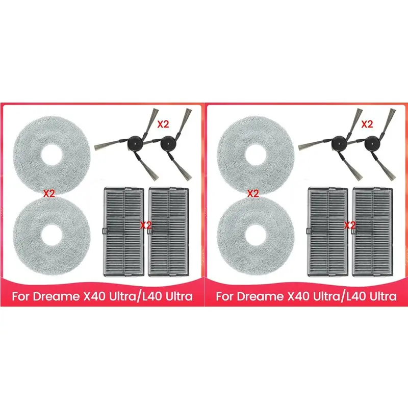 【OFF SHELF】4X For Dreame X40 Ultra/L40 Ultra Robot Vacuum Cleaner Side Brush Hepa Filter Mop Cloth Accessories
【OFF SHELF】4X For Dreame X40 Ultra/L40 Ultra Robot Vacuum Cleaner Side Brush Hepa Filter Mop Cloth Accessories