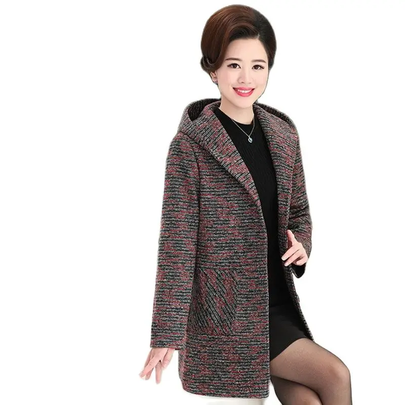 Autumn Winter Mid-Long Woolen Jacket Women 2023 New Loose Hooded Plaid Coat Single-Breasted Outerwear Fashion Overcoat Female
Autumn Winter Mid-Long Woolen Jacket Women 2023 New Loose Hooded Plaid Coat Single-Breasted Outerwear Fashion Overcoat Female
