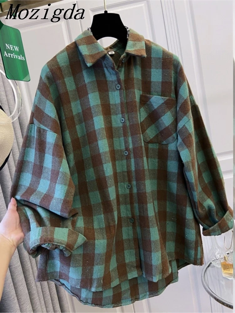 Spring Autumn Oversize Plaid Long Sleeve Shirt Women Loose Lazy Oaf Woman Blouse Ladies Shirts Tops blusas mujer de moda
Spring Autumn Oversize Plaid Long Sleeve Shirt Women Loose Lazy Oaf Woman Blouse Ladies Shirts Tops blusas mujer de moda