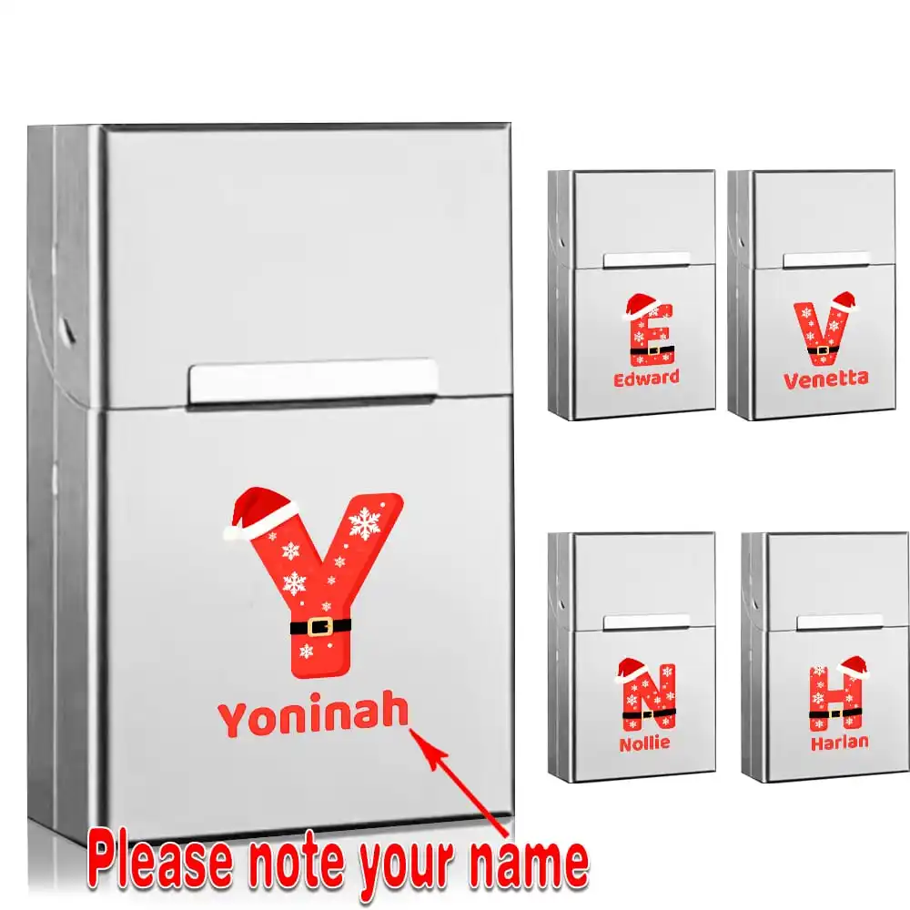 Customized Name Metal Cigarette Case Protective Cover Travel Tobacco Pack Holder Aluminum Hard Shell Box Christmas Santa Claus
Customized Name Metal Cigarette Case Protective Cover Travel Tobacco Pack Holder Aluminum Hard Shell Box Christmas Santa Claus