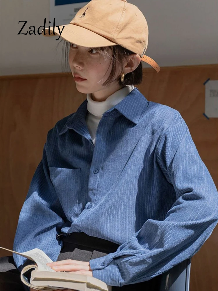Zadily 2023 Winter Office Lady Women Striped corduroy Shirt Korea Style Button Up Long Sleeve Work Ladies Blouse Female Clothing
Zadily 2023 Winter Office Lady Women Striped corduroy Shirt Korea Style Button Up Long Sleeve Work Ladies Blouse Female Clothing