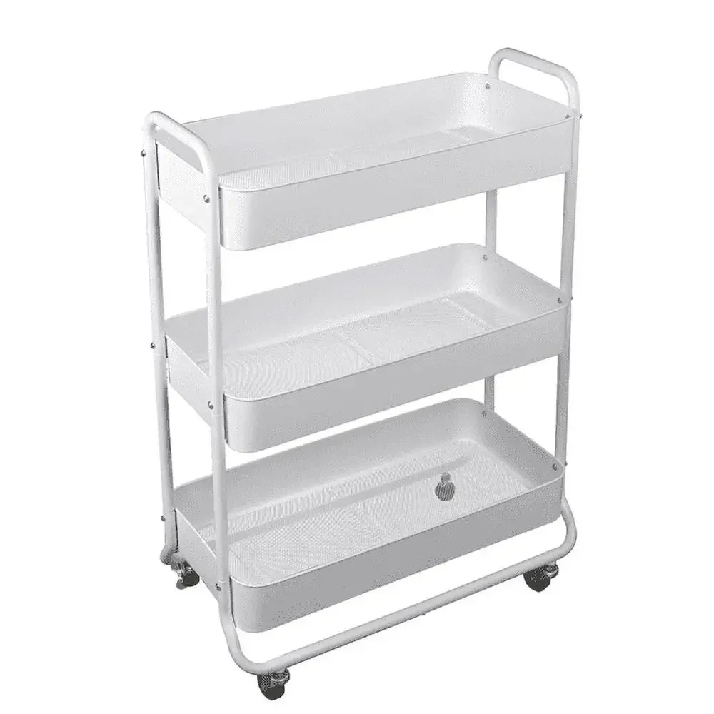 3 Tier Metal Utility Cart Laundry Storage Organizer Rolling Cart with Locking Wheels Adult Child White Powder Coat Finish
3 Tier Metal Utility Cart Laundry Storage Organizer Rolling Cart with Locking Wheels Adult Child White Powder Coat Finish
