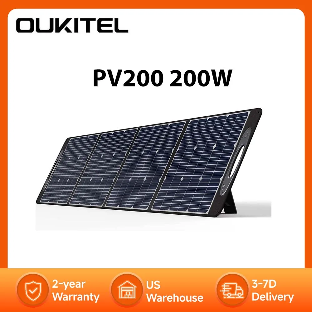 OUKITEL PV200 Portable Solar Panel 200W for Power Station, Foldable Solar Panel w/ 4 Kickstands, IP65 Waterproof Solar Panel
OUKITEL PV200 Portable Solar Panel 200W for Power Station, Foldable Solar Panel w/ 4 Kickstands, IP65 Waterproof Solar Panel